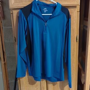 Mens Blue Long Sleeve Athletic Top Sz Med